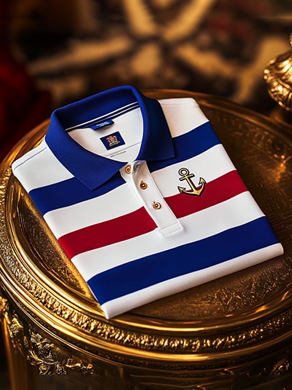 Men's Stripe Logo Polo T-Shirt
